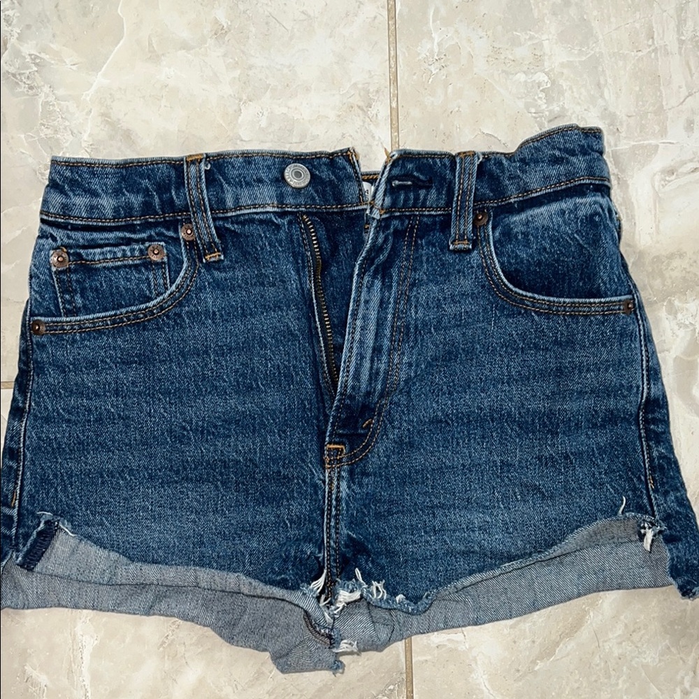 Abercrombie & Fitch Blue High-Waisted Jean Shorts